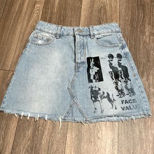 Bershka Jean Skirt Button Fly Vintage Denim 36/04
